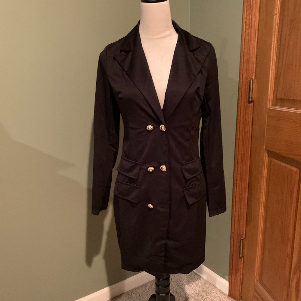 BLACK BUTTON DOWN DRESS SIZE S  #256